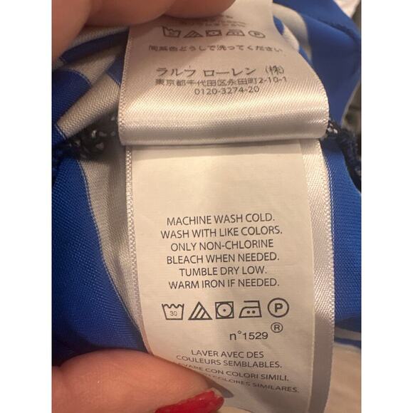 Polo Ralph Lauren Blue Baby Performance Polo Shirt Toddler Size 2T White Pony - Picture 5 of 6